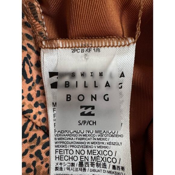 Billabong Swim Women’s Hidden Shore Mock Neck Swimsuit Leopard Small - Picture 5 of 12